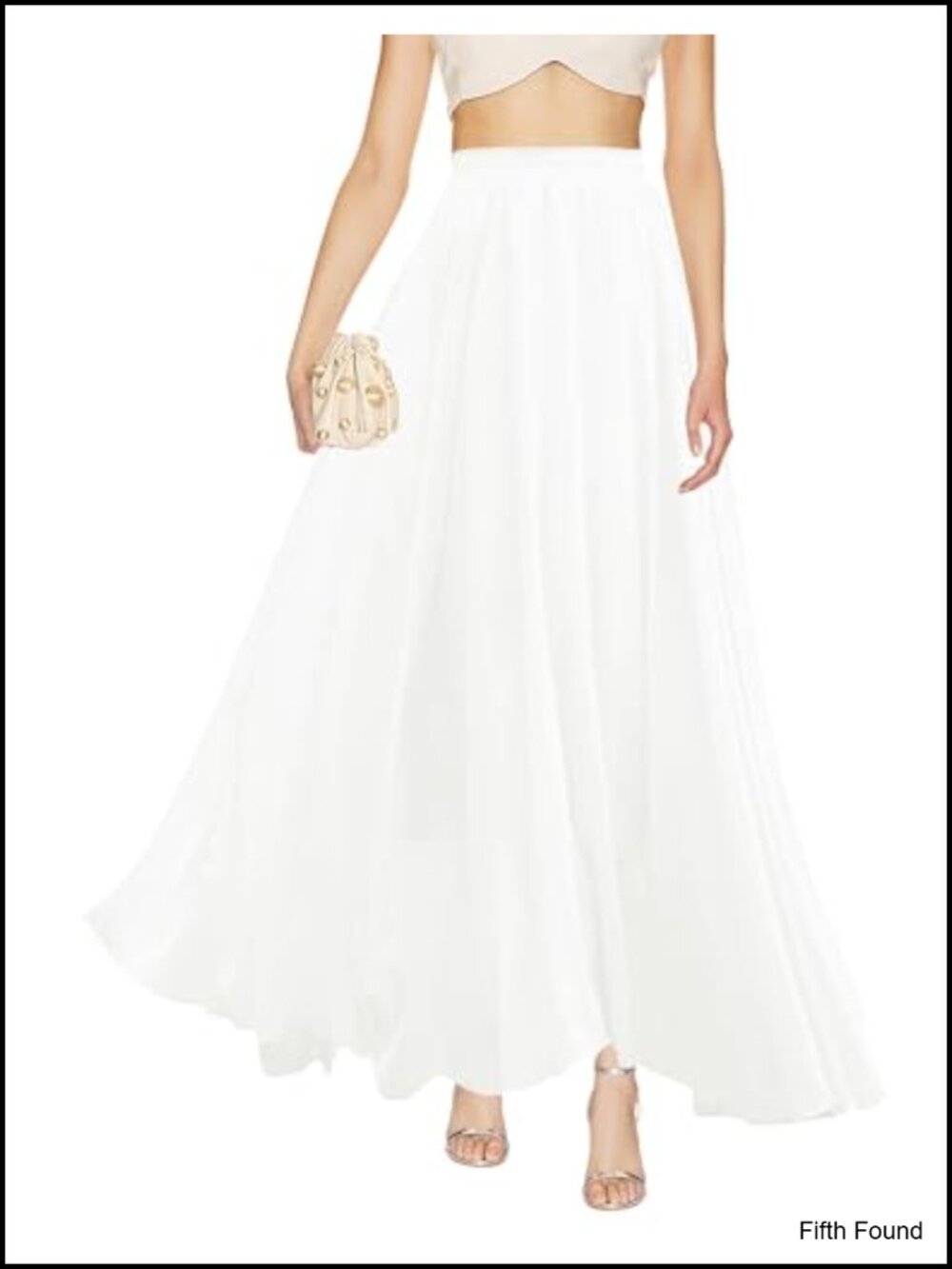 Women Chiffon Pleated A-Line Maxi Long Skirt High Waist Flowy Formal Casual